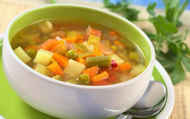 Sopa de verduras para gastrite